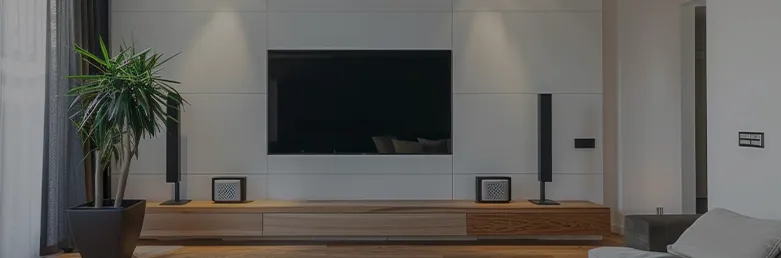 Sala com home theater automatizado